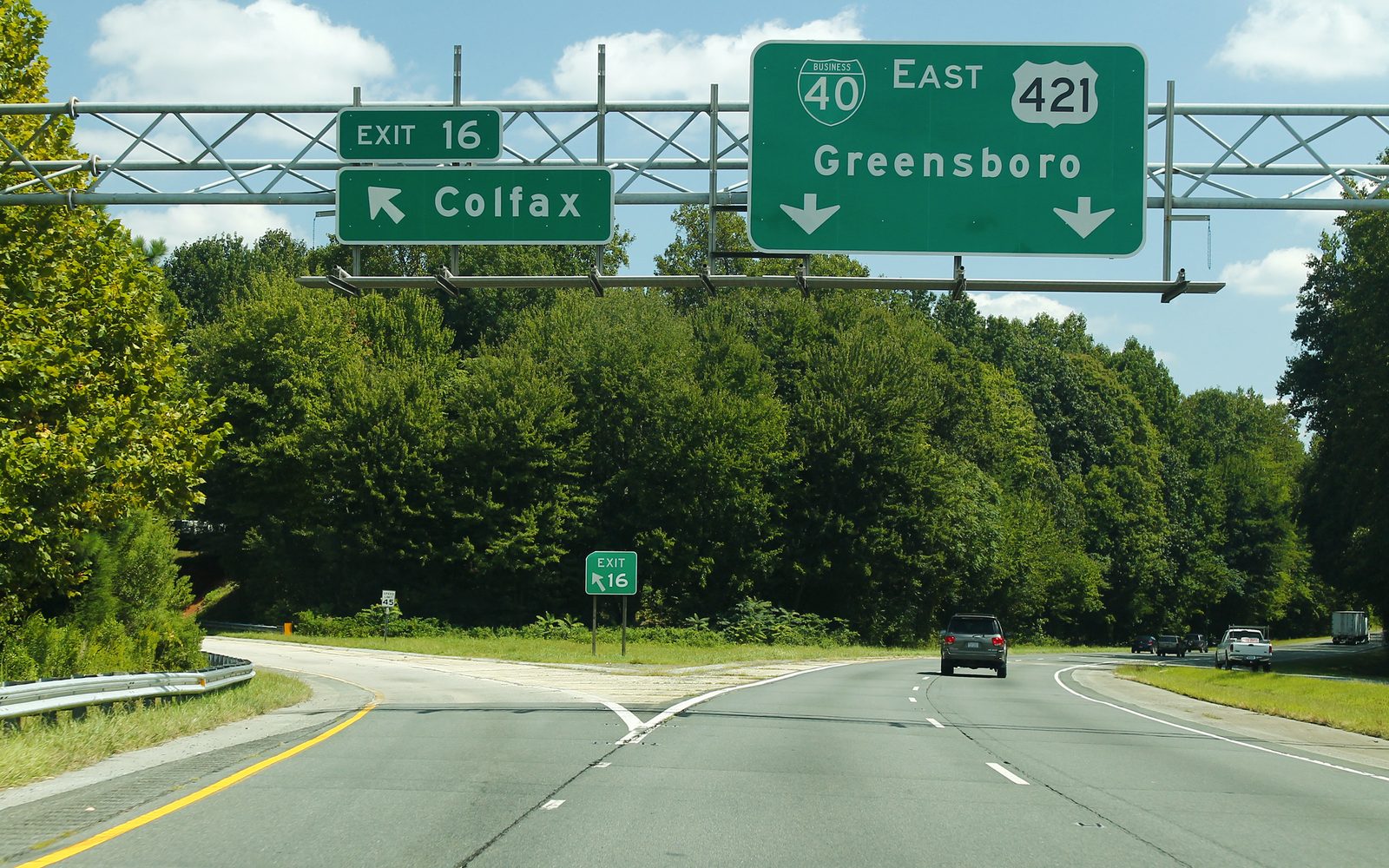 I-40 Business and US 421 at exit 16 for Colfax