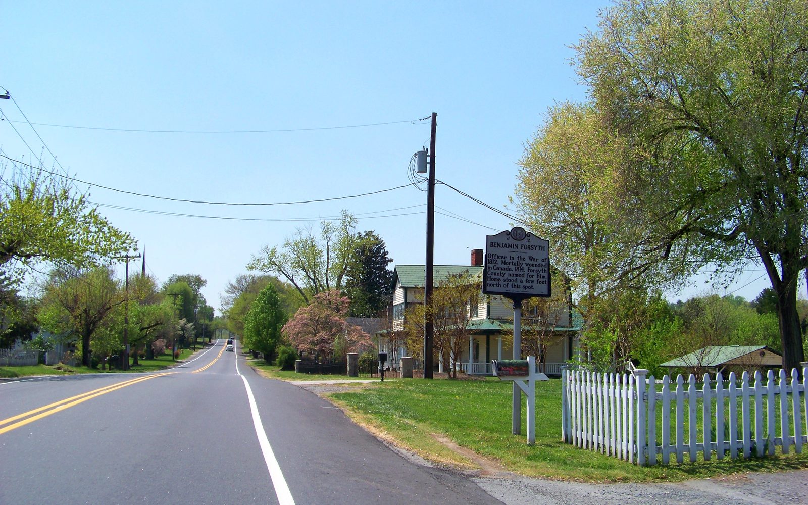Historical marker and NC 65 in Germanton