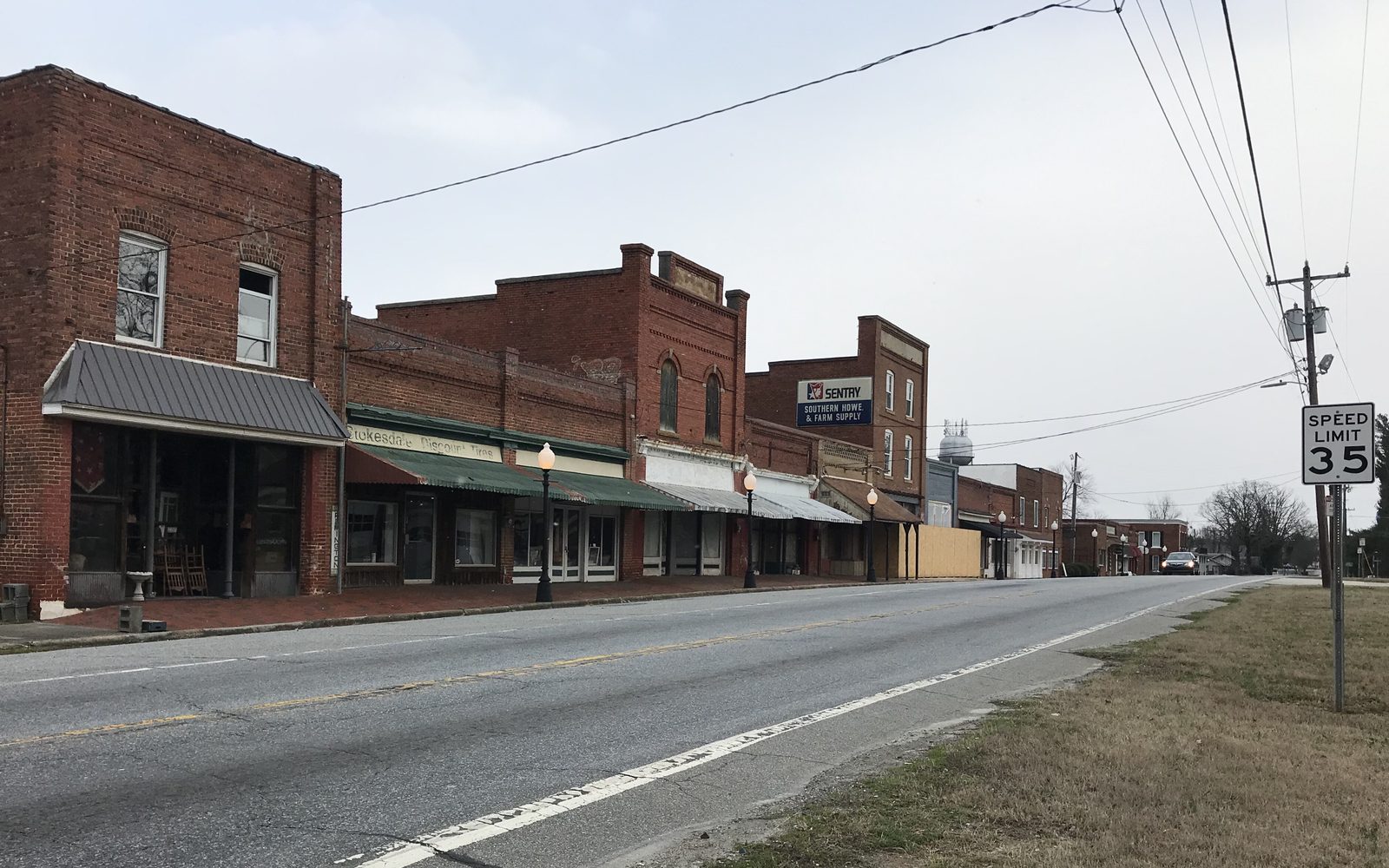 Main street buildings in Stokesdale